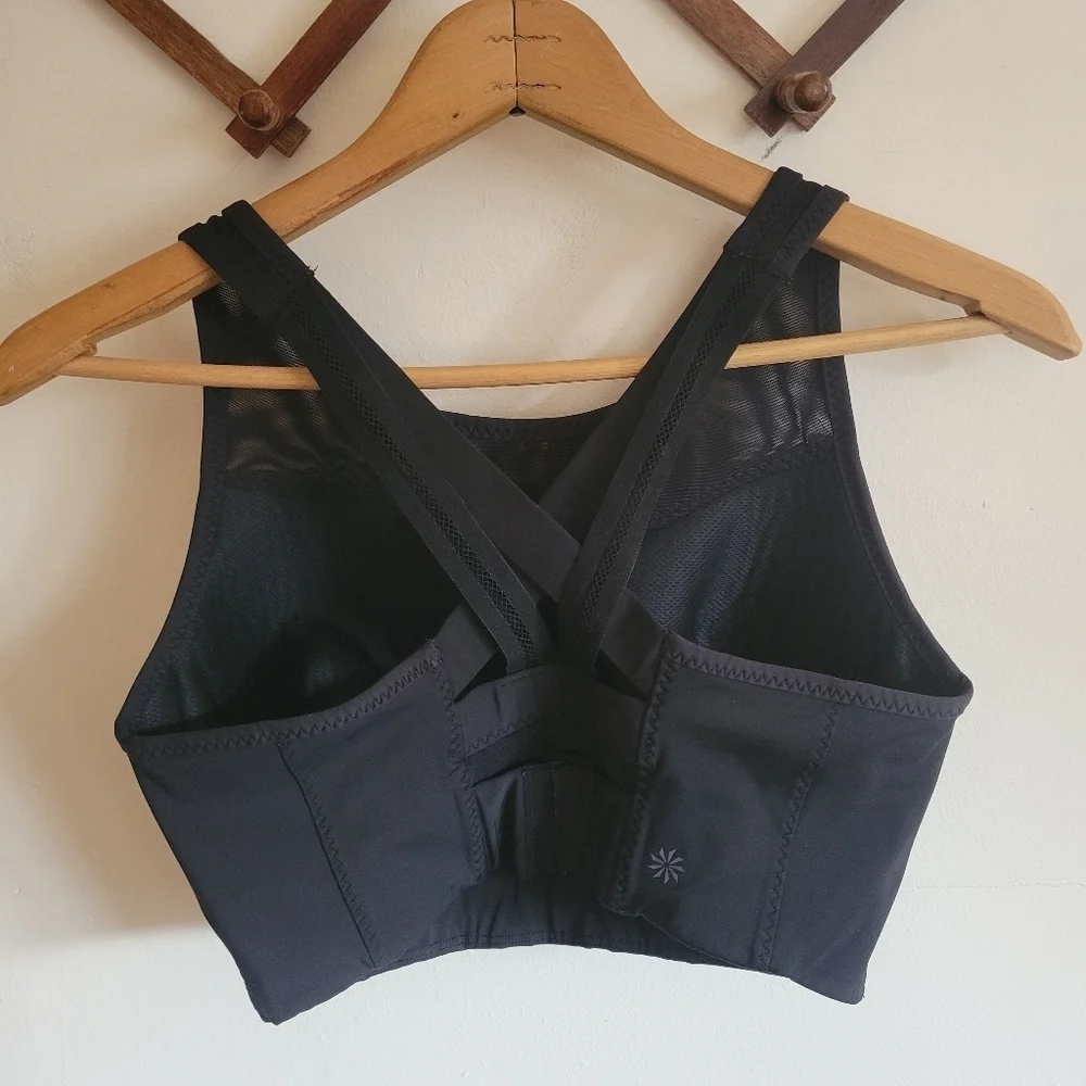 Athleta Padded Support Sports Bra Racerback Black Adjustable Small S